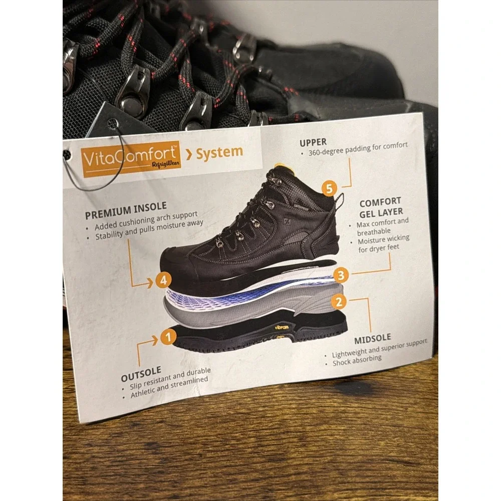NEW RefrigiWear Black Widow COMPOSITE TOE Waterproof 1136CR‎ Work Boots Sz 9.5